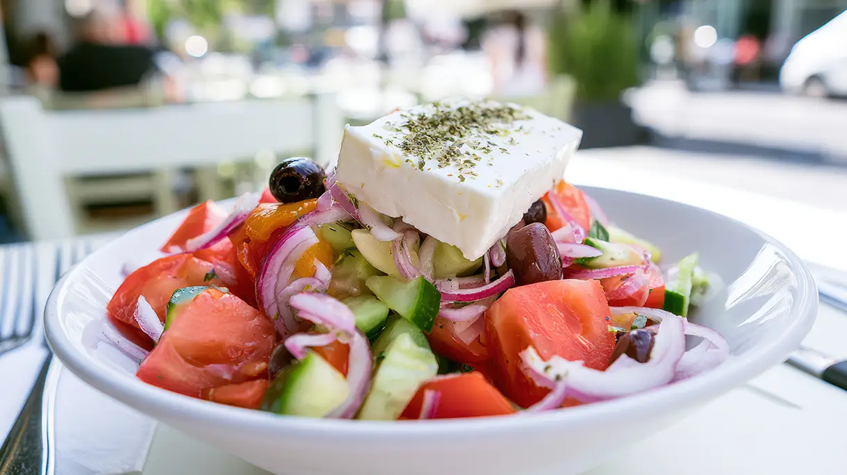 Griechischer Bauernsalat mit solynaros Olivenöl